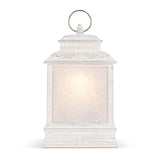 Nativity Figures Lit Musical Silver USB Snow Globe Lantern - 6.5x10in