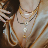 Joy Dravecky Guardian Angel Pendant Necklace in White/Champagne