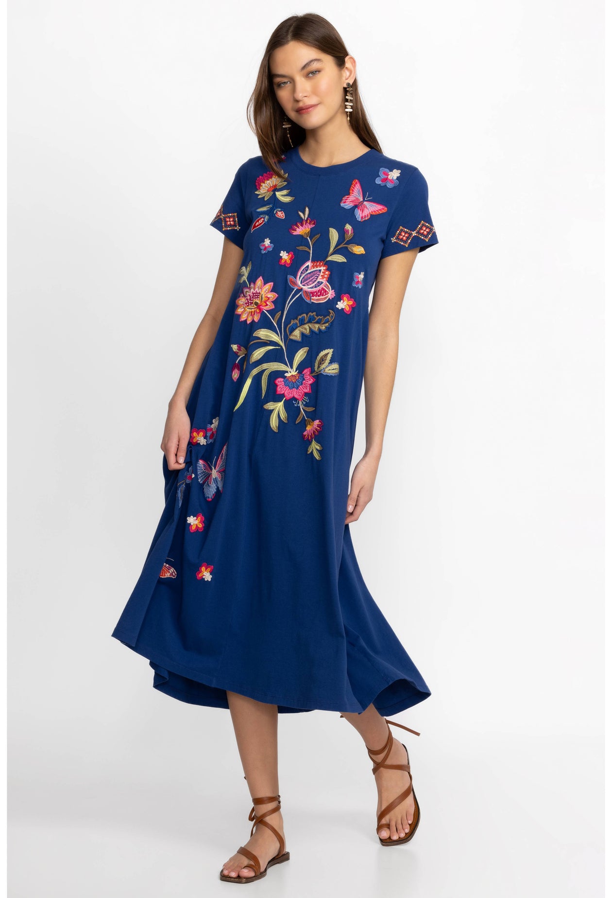 Johhny Was - Gracey Crew Neck Swing Dress Julien's a Lifestyle Store Johhny Was - Gracey Crew Neck Swing Dress Julien's a Lifestyle Store