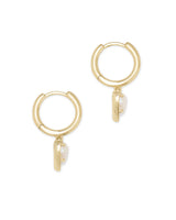 Ari Heart Gold Huggie Earrings in Iridescent Drusy by Kendra Scott
