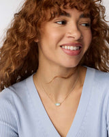 Elisa Gold Pendant Necklace in Light Blue Illusion by Kendra Scott