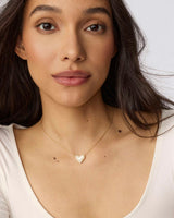 Ari Heart Gold Pendant Necklace in Ivory Mother-of-Pearl by Kendra Scott