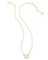 Ari Heart Gold Pendant Necklace in Ivory Mother-of-Pearl by Kendra Scott