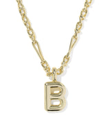 Bubble Letter B Gold Short Pendant Necklace by Kendra Scott