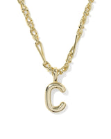 Bubble Letter C Gold Short Pendant Necklace by Kendra Scott