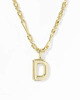 Bubble Letter D Gold Short Pendant Necklace by Kendra Scott