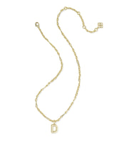 Bubble Letter D Gold Short Pendant Necklace by Kendra Scott