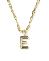 Bubble Letter E Gold Short Pendant Necklace by Kendra Scott