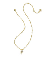 Bubble Letter F Gold Short Pendant Necklace by Kendra Scott