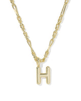 Bubble Letter H Gold Short Pendant Necklace by Kendra Scott