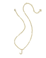 Bubble Letter J Gold Short Pendant Necklace by Kendra Scott