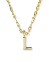 Bubble Letter L Gold Short Pendant Necklace by Kendra Scott