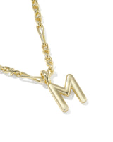 Bubble Letter M Gold Short Pendant Necklace by Kendra Scott