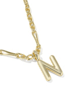 Bubble Letter N Gold Short Pendant Necklace by Kendra Scott