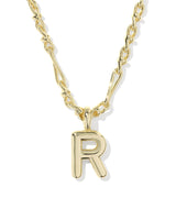 Bubble Letter R Gold Short Pendant Necklace by Kendra Scott
