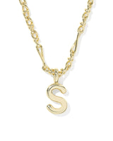 Bubble Letter S Gold Short Pendant Necklace by Kendra Scott