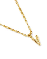 Bubble Letter V Gold Short Pendant Necklace by Kendra Scott
