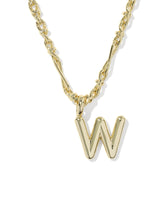 Bubble Letter W Gold Short Pendant Necklace by Kendra Scott