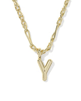 Bubble Letter Y Gold Short Pendant Necklace by Kendra Scott