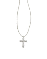Cross Silver Pendant Necklace in White CZ by Kendra Scott