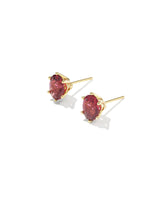 Cailin Gold Crystal Stud Earrings in Red Crystal by Kendra Scott