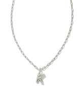 Crystal Letter K Silver Short Pendant Necklace in White Crystal by Kendra Scott