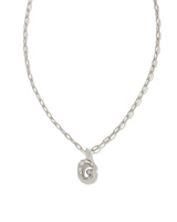 Crystal Letter G Silver Short Pendant Necklace in White Crystal by Kendra Scott