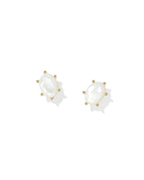 Cailin Gold Crystal Stud Earrings in Ivory Mother-of-Pearl by Kendra Scott