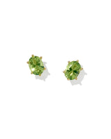 Cailin Gold Crystal Stud Earrings in Light Green Crystal by Kendra Scott