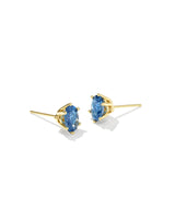 Cailin Gold Crystal Stud Earrings in Blue Crystal by Kendra Scott