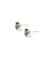 Cailin Gold Crystal Stud Earrings in Blue Crystal by Kendra Scott