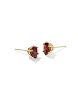 Cailin Gold Crystal Stud Earrings in Burgundy Crystal by Kendra Scott