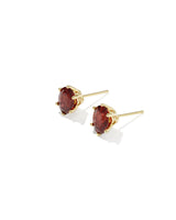 Cailin Gold Crystal Stud Earrings in Burgundy Crystal by Kendra Scott