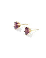Cailin Gold Crystal Stud Earrings in Purple Crystal by Kendra Scott