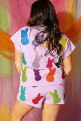 Queen of Sparkles - T-shirt - Lavender Sequin Multi Peeps