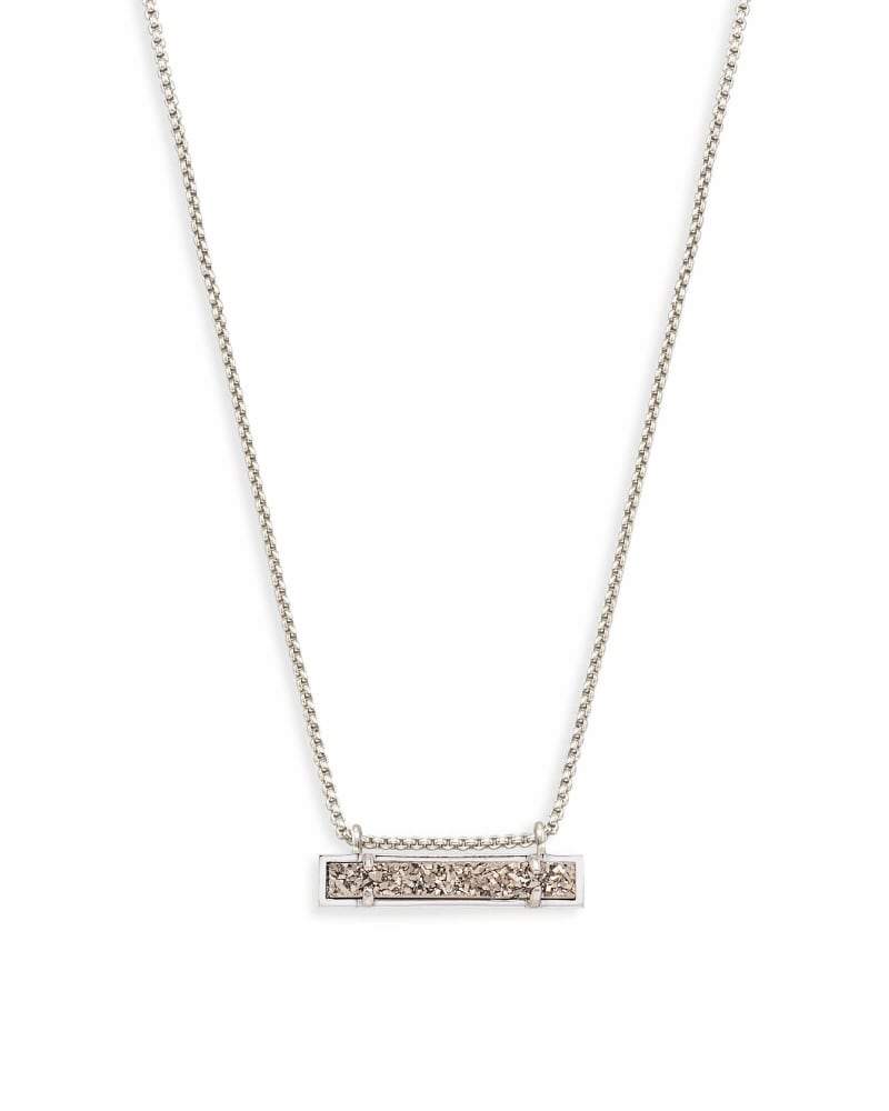 Kendra Scott - Leanor Silver Pendant Necklace Platinum Drusy