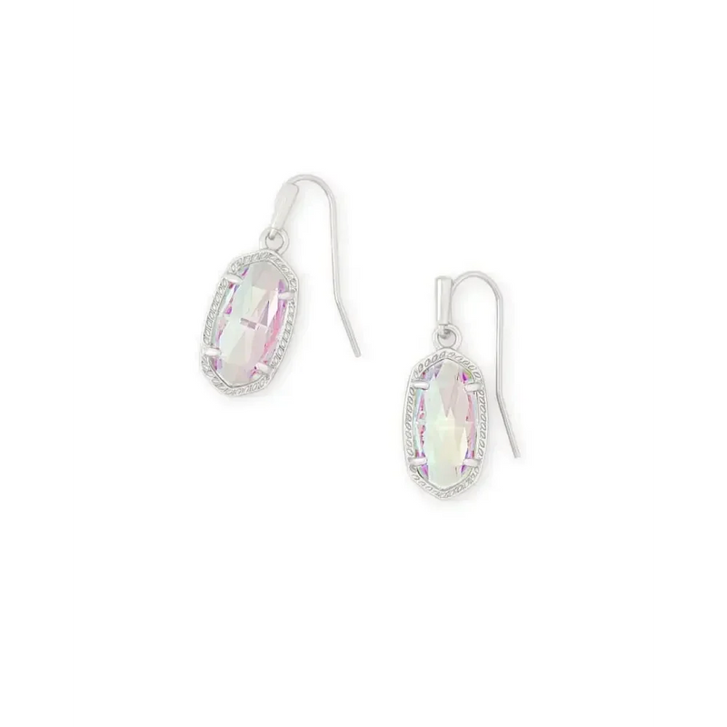 Kendra Scott - Lee Silver Drop Earrings - Dichroic Glass
