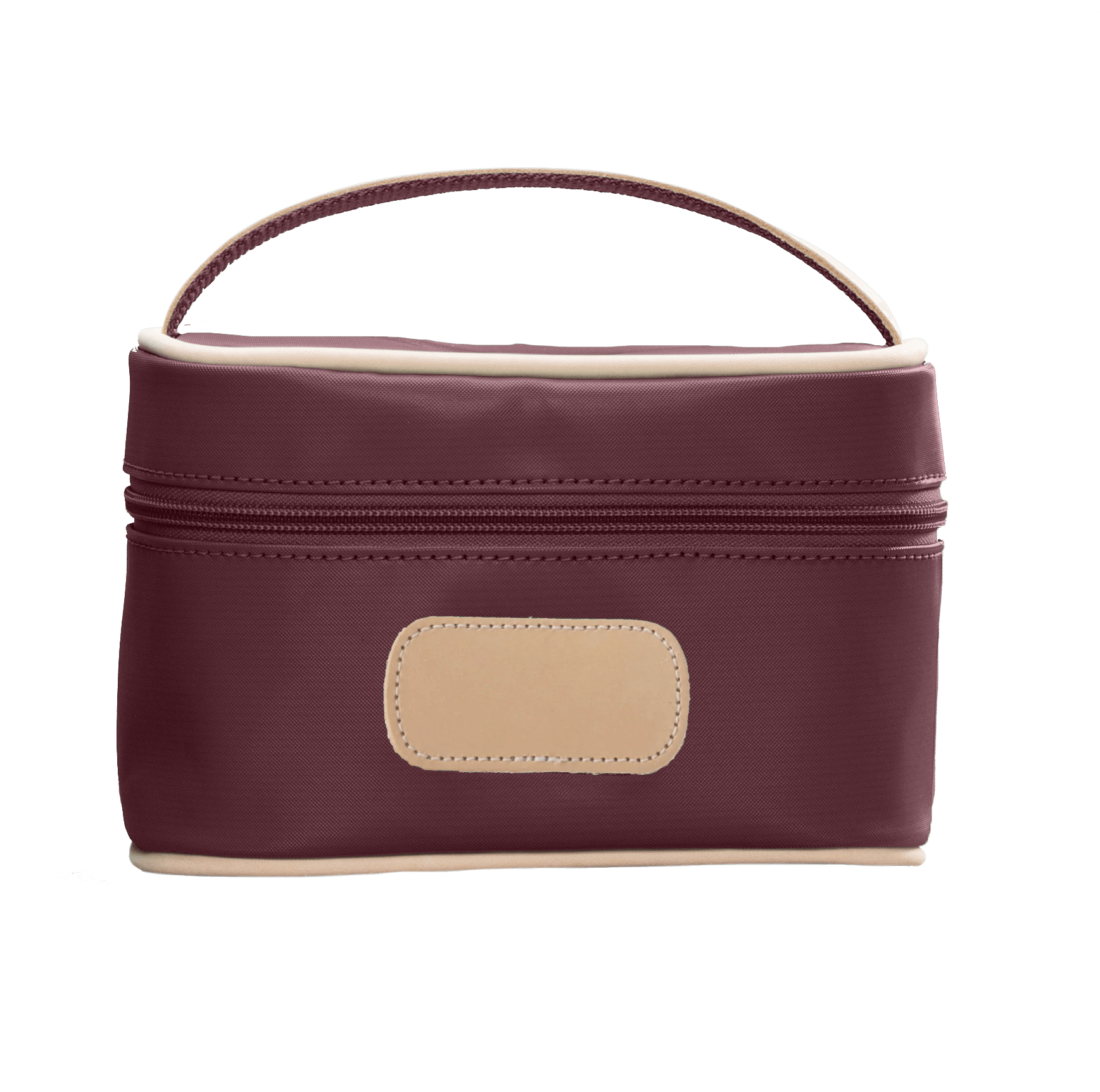 Jon Hart Mini Makeup Case Leopard Coated Canvas Genuine Natural Leather Details American Made