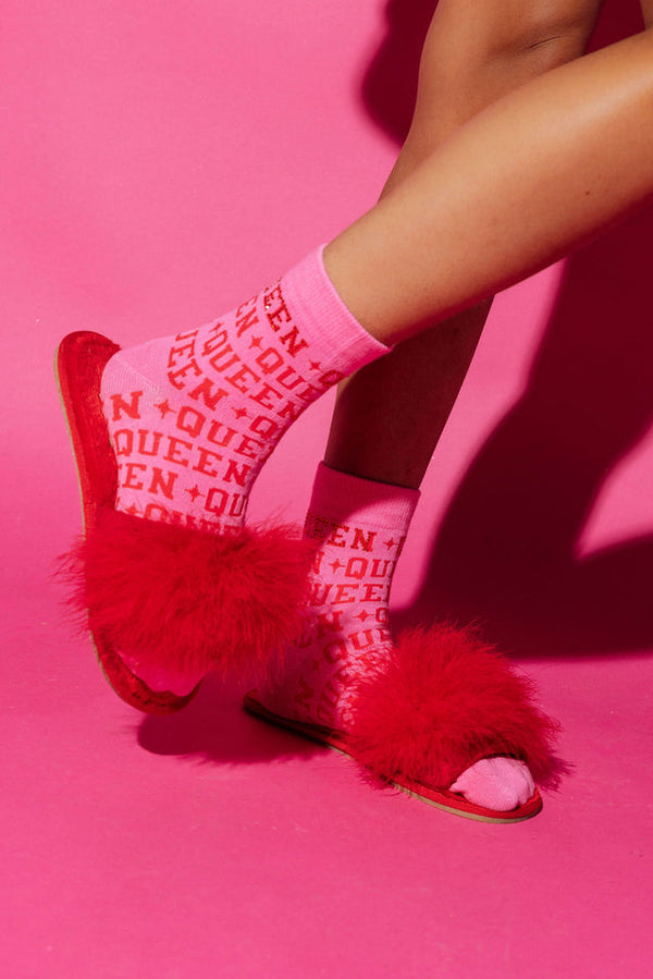 Queen of Sparkles - Pink Queen Socks