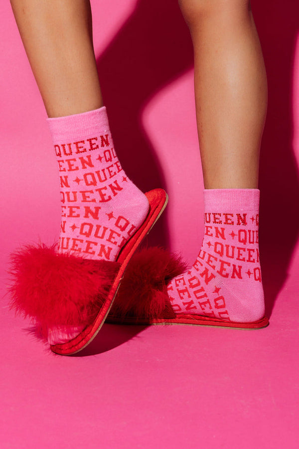 Queen of Sparkles - Pink Queen Socks