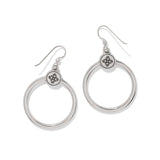 Mosaic Two Tone French Wire Hoop Earrings, view 2