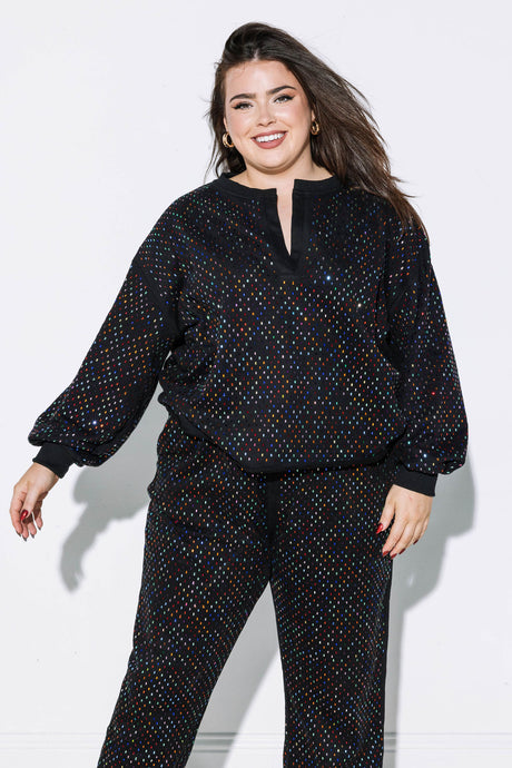 Queen of Sparkles - Sweatshirt - Multi Scattered Rhinestone