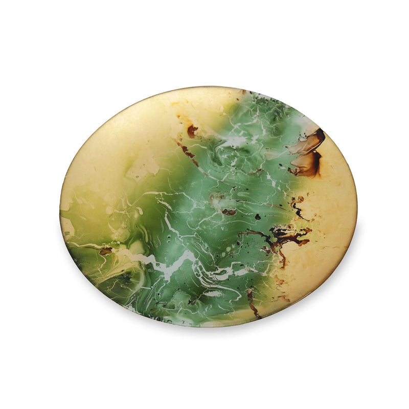 Beatriz Ball - Platters - New Orleans Glass Green and Gold