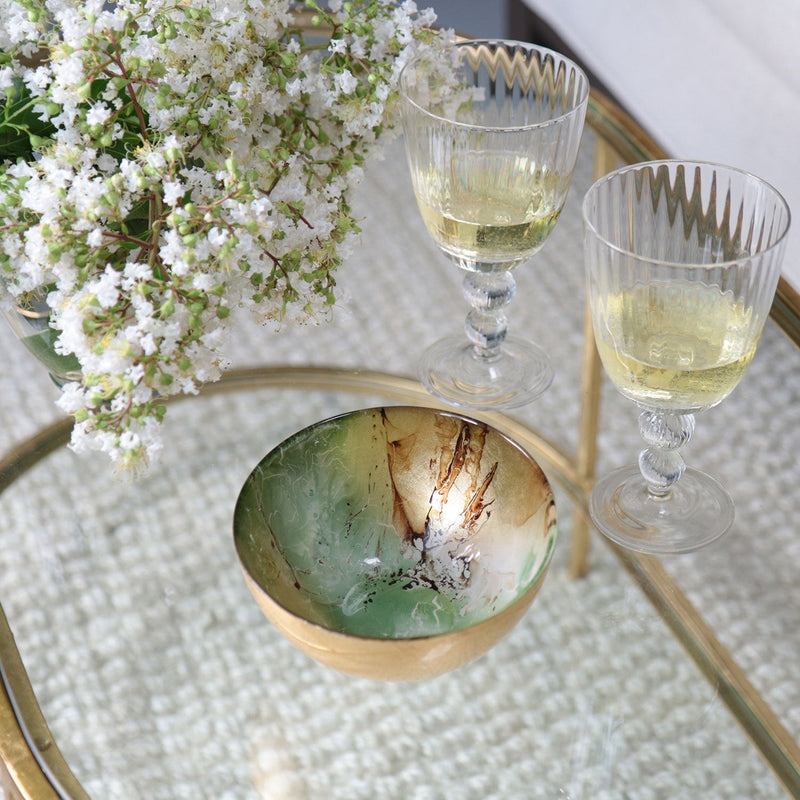 Beatriz Ball - Glasses - New Orleans Glass Green and Gold