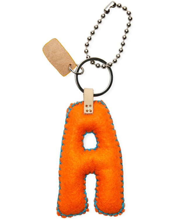Consuela - Charm - Orange Felt Alphabet Charm ’a’