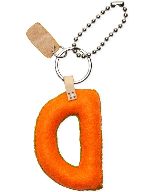 Consuela - Charm - Orange Felt Alphabet Charm ’d’