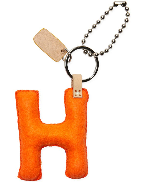 Consuela - Charm - Orange Felt Alphabet Charm ’h’