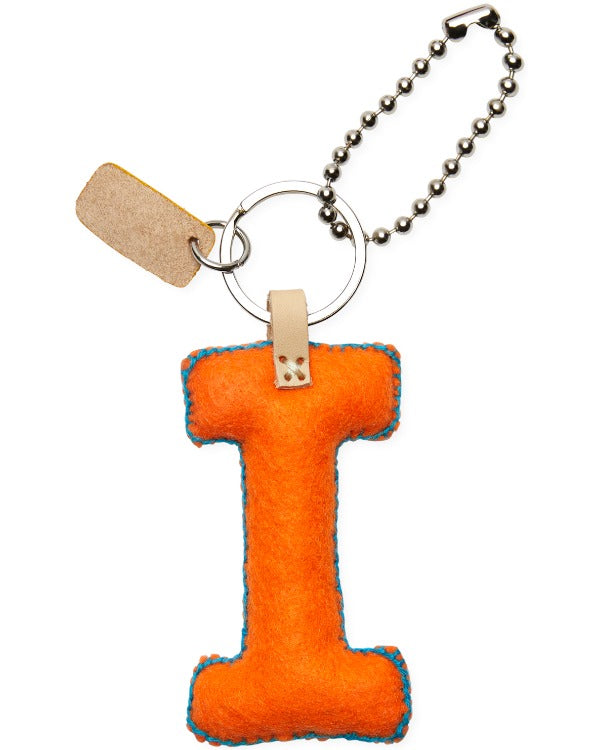 Consuela - Charm - Orange Felt Alphabet Charm ’i’
