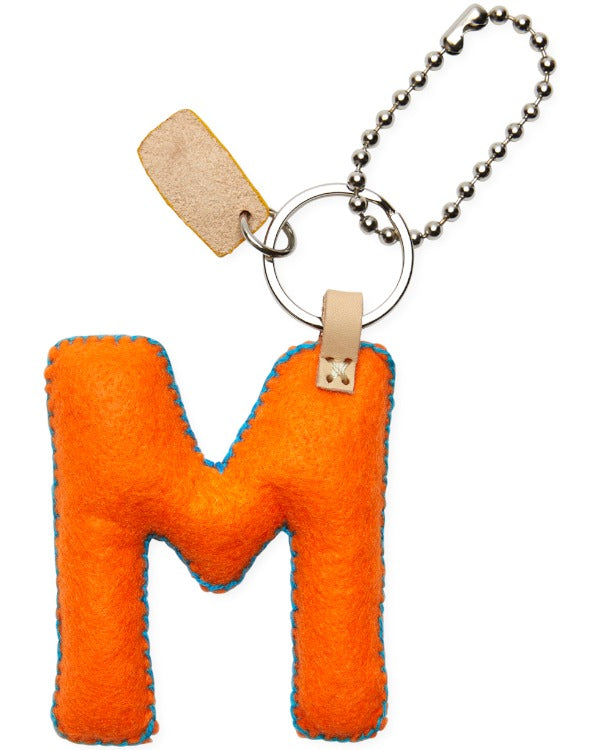 Consuela - Charm - Orange Felt Alphabet Charm ’m’