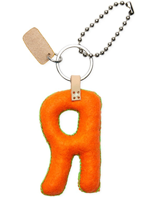 Consuela - Charm - Orange Felt Alphabet Charm ’r’